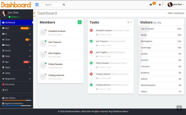 Dashboard Menu - Bootstrap Admin Dashboard Menu Full Responsive - Image 2